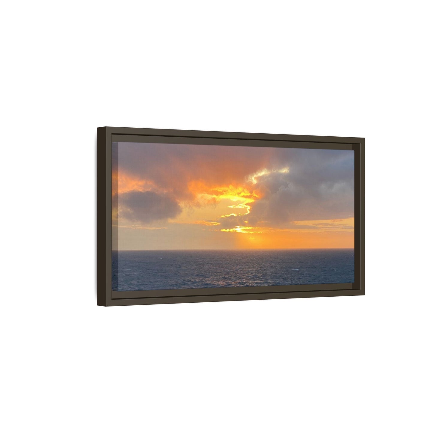 Stormy Sunset Over the Sea – Dramatic Ocean Canvas Wall Art | Moody Coastal Photography Print – 60" x 40" (Horizontal) Canvas for beach theme (105 view)