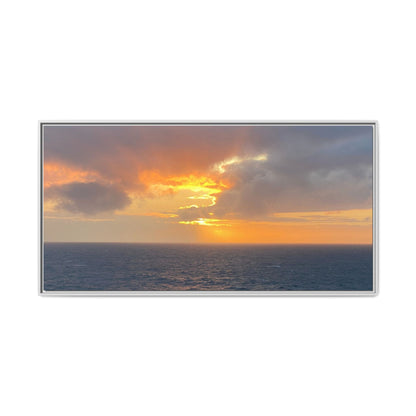 Stormy Sunset Over the Sea – Dramatic Ocean Canvas Wall Art | Moody Coastal Photography Print – 60" x 30" (Horizontal) Canvas for beach theme (32 view)