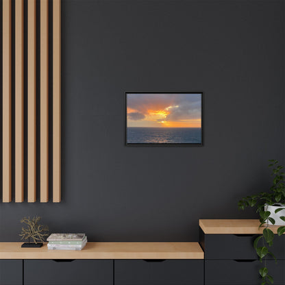 Stormy Sunset Over the Sea – Dramatic Ocean Canvas Wall Art | Moody Coastal Photography Print – 60" x 40" (Horizontal) Canvas for beach theme (86 view)
