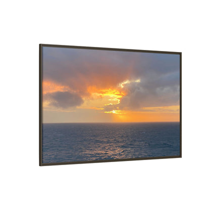 Stormy Sunset Over the Sea – Dramatic Ocean Canvas Wall Art | Moody Coastal Photography Print – 18″ x 12″ (Horizontal) Canvas for beach theme (147 view)
