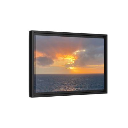 Stormy Sunset Over the Sea – Dramatic Ocean Canvas Wall Art | Moody Coastal Photography Print – 60" x 40" (Horizontal) Canvas by Printify