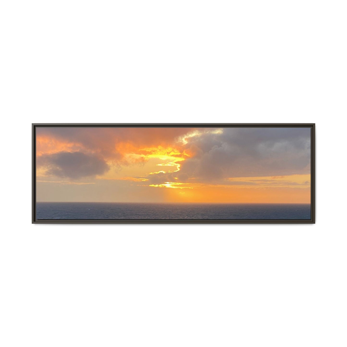 Stormy Sunset Over the Sea – Dramatic Ocean Canvas Wall Art | Moody Coastal Photography Print – 60" x 20" (Horizontal) Canvas for beach theme (28 view)