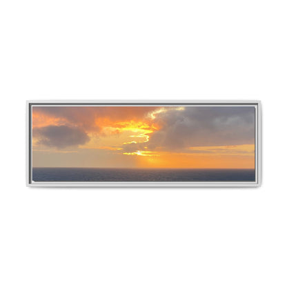 Stormy Sunset Over the Sea – Dramatic Ocean Canvas Wall Art | Moody Coastal Photography Print – 36" x 12" (Horizontal) Canvas for beach theme (21 view)