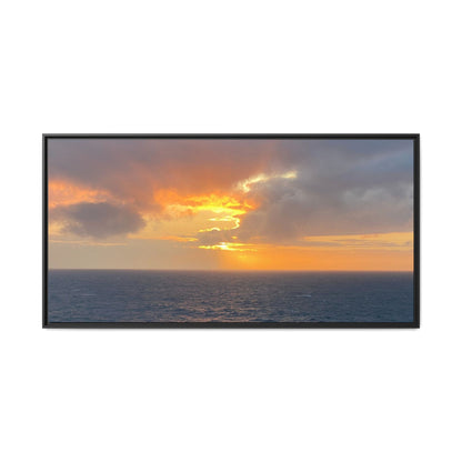 Stormy Sunset Over the Sea – Dramatic Ocean Canvas Wall Art | Moody Coastal Photography Print – 60" x 30" (Horizontal) Canvas for beach theme (30 view)