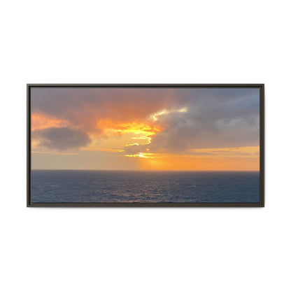 Stormy Sunset Over the Sea – Dramatic Ocean Canvas Wall Art | Moody Coastal Photography Print – 48″ x 24″ (Horizontal) Canvas for beach theme (26 view)