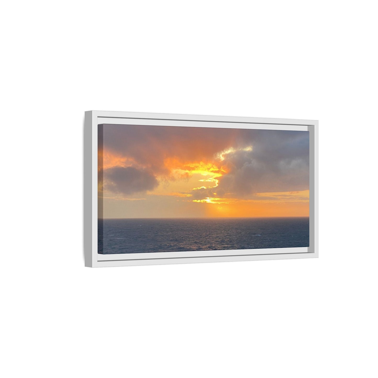 Stormy Sunset Over the Sea – Dramatic Ocean Canvas Wall Art | Moody Coastal Photography Print – 60" x 40" (Horizontal) Canvas for beach theme (108 view)