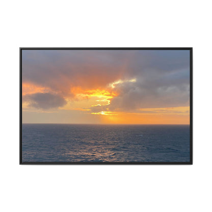 Stormy Sunset Over the Sea – Dramatic Ocean Canvas Wall Art | Moody Coastal Photography Print – 60" x 40" (Horizontal) Canvas for beach theme (36 view)