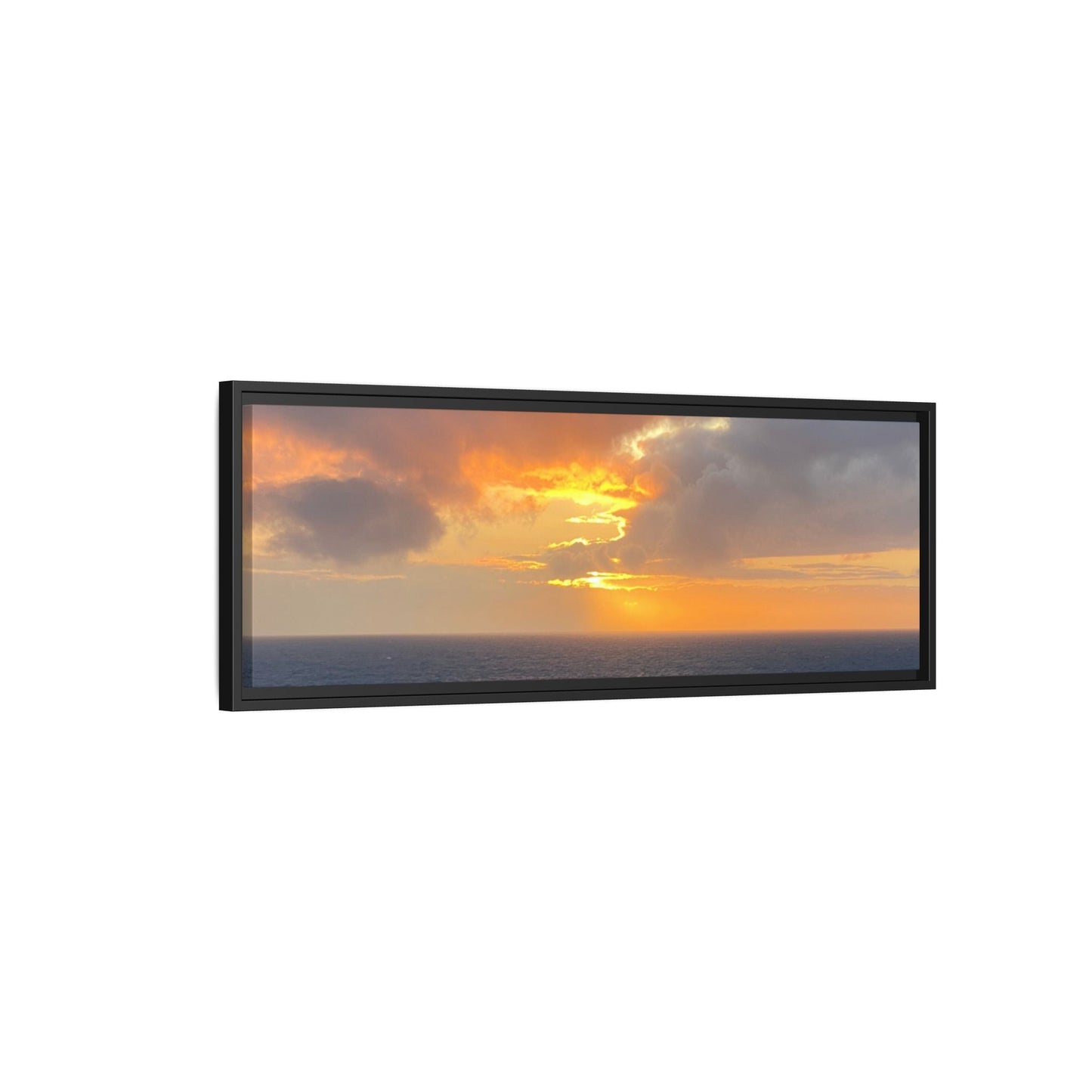 Stormy Sunset Over the Sea – Dramatic Ocean Canvas Wall Art | Moody Coastal Photography Print – 60" x 40" (Horizontal) Canvas for beach theme (93 view)