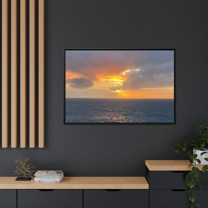 Stormy Sunset Over the Sea – Dramatic Ocean Canvas Wall Art | Moody Coastal Photography Print – 60" x 40" (Horizontal) Canvas for beach theme (47 view)