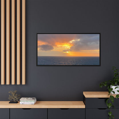 Stormy Sunset Over the Sea – Dramatic Ocean Canvas Wall Art | Moody Coastal Photography Print – 60" x 40" (Horizontal) Canvas by Printify