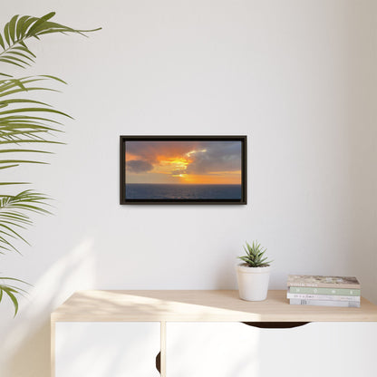 Stormy Sunset Over the Sea – Dramatic Ocean Canvas Wall Art | Moody Coastal Photography Print – 60" x 40" (Horizontal) Canvas for beach theme (106 view)