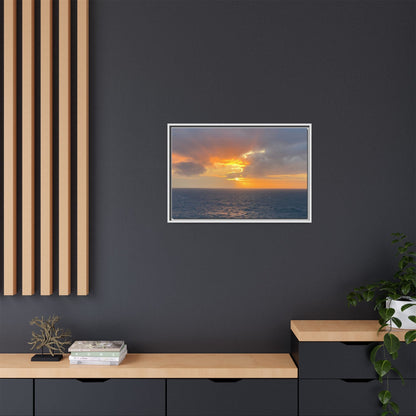 Stormy Sunset Over the Sea – Dramatic Ocean Canvas Wall Art | Moody Coastal Photography Print – 60" x 40" (Horizontal) Canvas by Printify