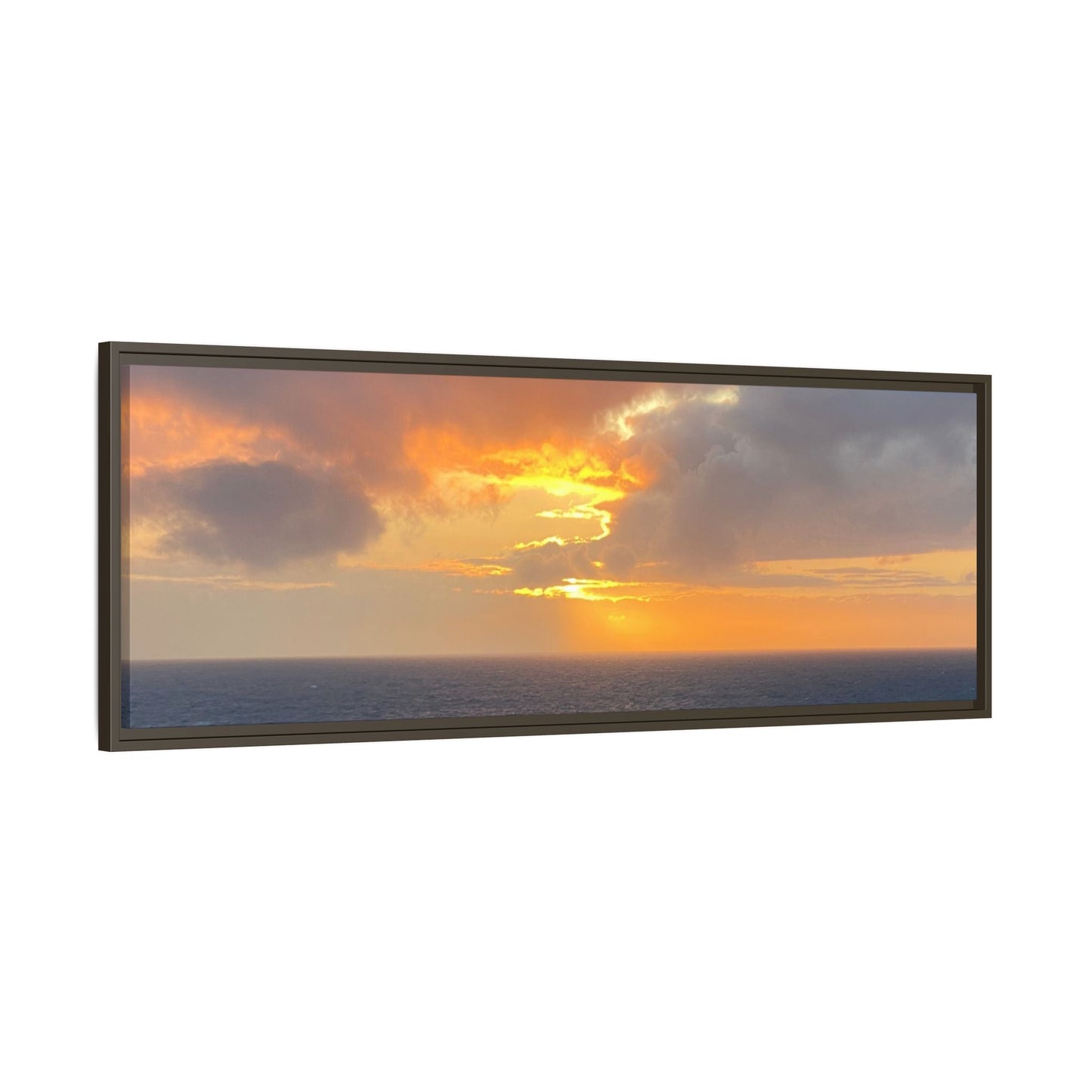 Stormy Sunset Over the Sea – Dramatic Ocean Canvas Wall Art | Moody Coastal Photography Print – 60" x 40" (Horizontal) Canvas for beach theme (69 view)