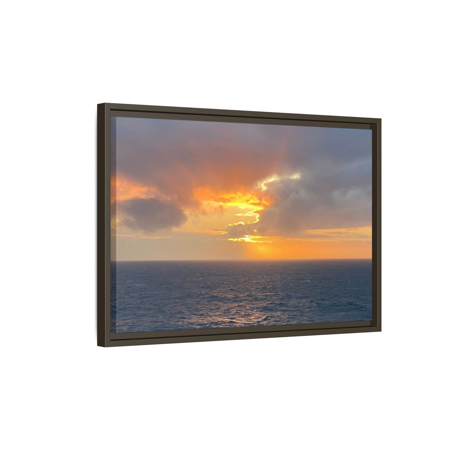 Stormy Sunset Over the Sea – Dramatic Ocean Canvas Wall Art | Moody Coastal Photography Print – 60" x 40" (Horizontal) Canvas for beach theme (87 view)
