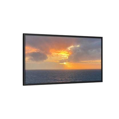 Stormy Sunset Over the Sea – Dramatic Ocean Canvas Wall Art | Moody Coastal Photography Print – 60" x 40" (Horizontal) Canvas for beach theme (111 view)