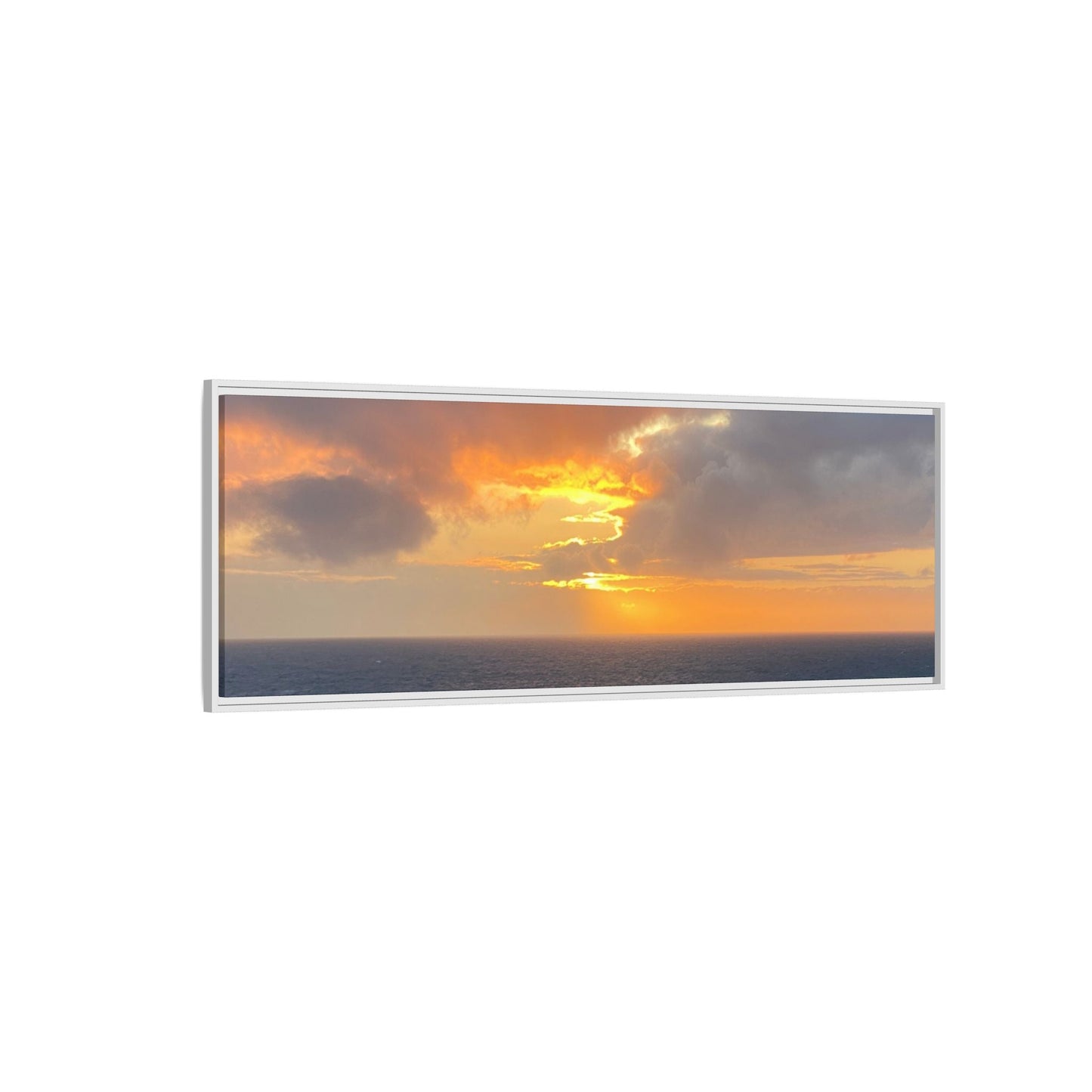 Stormy Sunset Over the Sea – Dramatic Ocean Canvas Wall Art | Moody Coastal Photography Print – 60" x 40" (Horizontal) Canvas for beach theme (123 view)