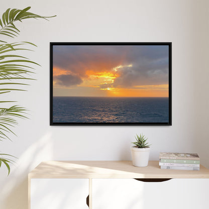 Stormy Sunset Over the Sea – Dramatic Ocean Canvas Wall Art | Moody Coastal Photography Print – 60" x 40" (Horizontal) Canvas for beach theme (43 view)