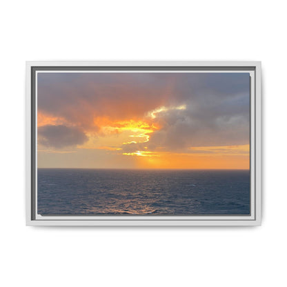 Stormy Sunset Over the Sea – Dramatic Ocean Canvas Wall Art | Moody Coastal Photography Print – 18″ x 12″ (Horizontal) Canvas for beach theme (15 view)