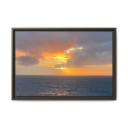 Stormy Sunset Over the Sea – Dramatic Ocean Canvas Wall Art | Moody Coastal Photography Print – 24″ x 16″ (Horizontal) Canvas for beach theme (17 view)