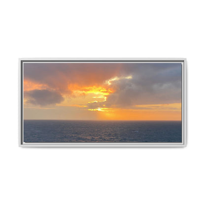 Stormy Sunset Over the Sea – Dramatic Ocean Canvas Wall Art | Moody Coastal Photography Print – 32" x 16" (Horizontal) Canvas for beach theme (35 view)