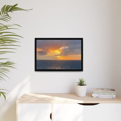 Stormy Sunset Over the Sea – Dramatic Ocean Canvas Wall Art | Moody Coastal Photography Print – 60" x 40" (Horizontal) Canvas for beach theme (85 view)