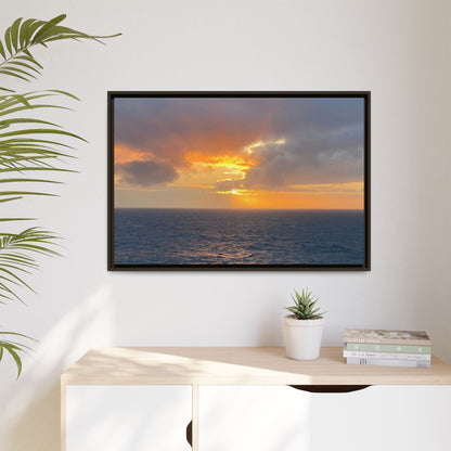 Stormy Sunset Over the Sea – Dramatic Ocean Canvas Wall Art | Moody Coastal Photography Print – 60" x 40" (Horizontal) Canvas by Printify