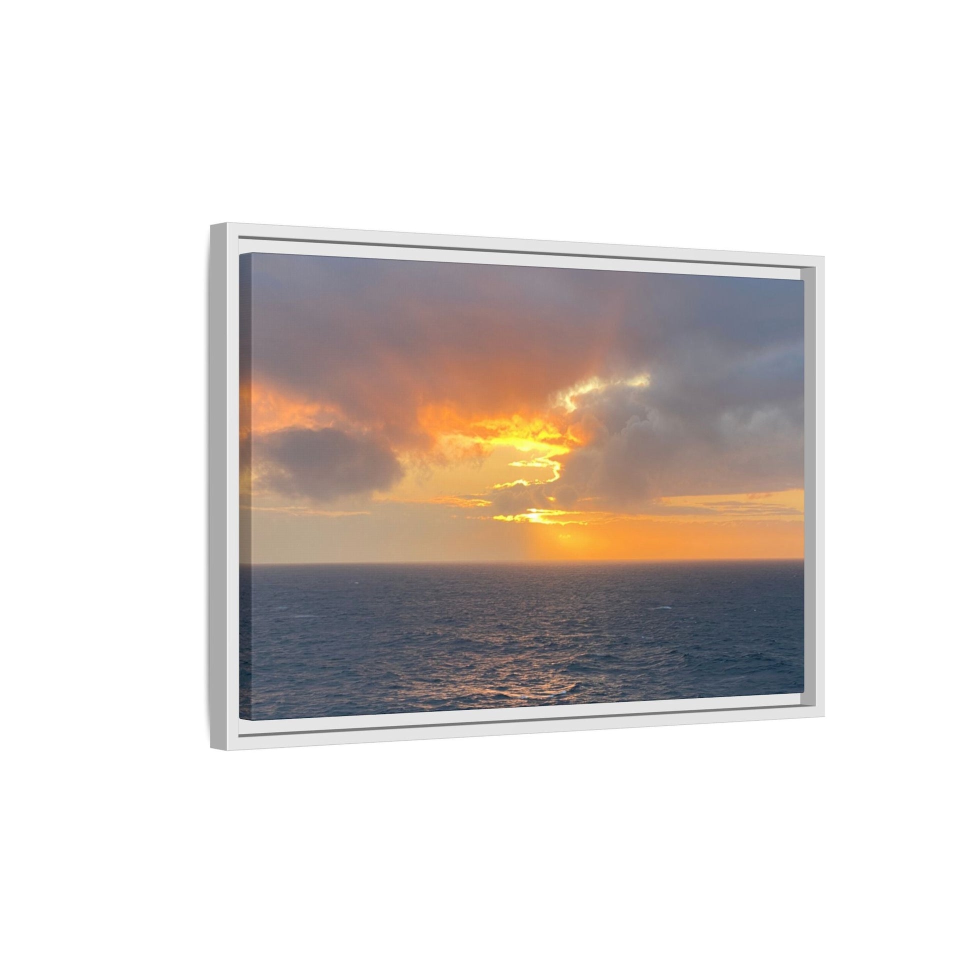 Stormy Sunset Over the Sea – Dramatic Ocean Canvas Wall Art | Moody Coastal Photography Print – 60" x 40" (Horizontal) Canvas for beach theme (90 view)