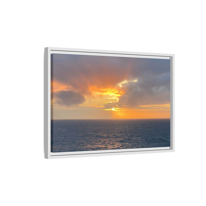Stormy Sunset Over the Sea – Dramatic Ocean Canvas Wall Art | Moody Coastal Photography Print – 60" x 40" (Horizontal) Canvas for beach theme (90 view)