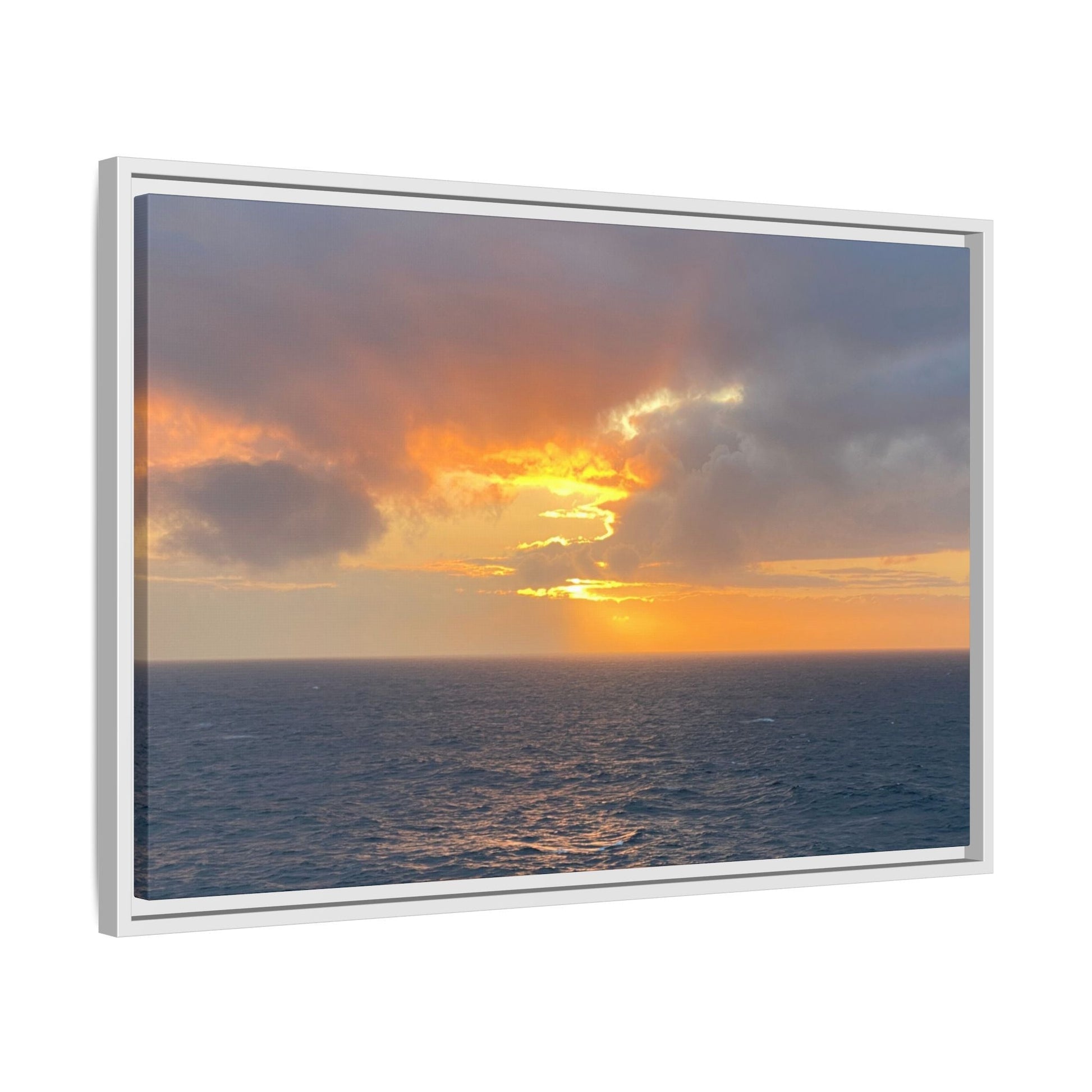 Stormy Sunset Over the Sea – Dramatic Ocean Canvas Wall Art | Moody Coastal Photography Print – 60" x 40" (Horizontal) Canvas for beach theme (51 view)