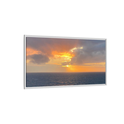 Stormy Sunset Over the Sea – Dramatic Ocean Canvas Wall Art | Moody Coastal Photography Print – 60" x 40" (Horizontal) Canvas for beach theme (117 view)