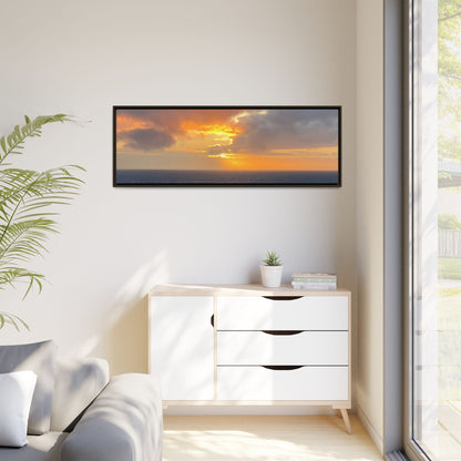 Stormy Sunset Over the Sea – Dramatic Ocean Canvas Wall Art | Moody Coastal Photography Print – 60" x 40" (Horizontal) Canvas for beach theme (121 view)