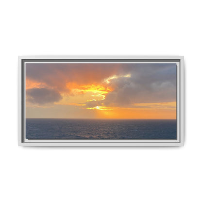 Stormy Sunset Over the Sea – Dramatic Ocean Canvas Wall Art | Moody Coastal Photography Print – 20" x 10" (Horizontal) Canvas for beach theme (24 view)