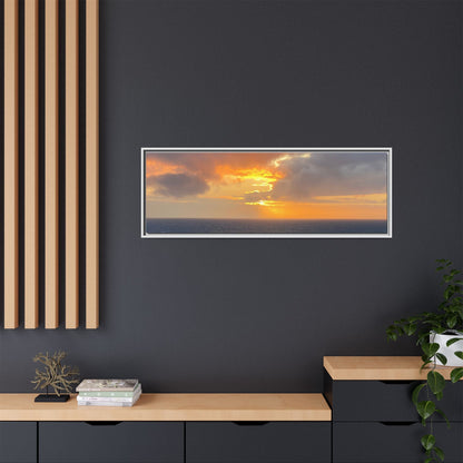 Stormy Sunset Over the Sea – Dramatic Ocean Canvas Wall Art | Moody Coastal Photography Print – 60" x 40" (Horizontal) Canvas for beach theme (74 view)