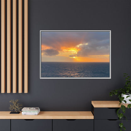 Stormy Sunset Over the Sea – Dramatic Ocean Canvas Wall Art | Moody Coastal Photography Print – 60" x 40" (Horizontal) Canvas for beach theme (65 view)
