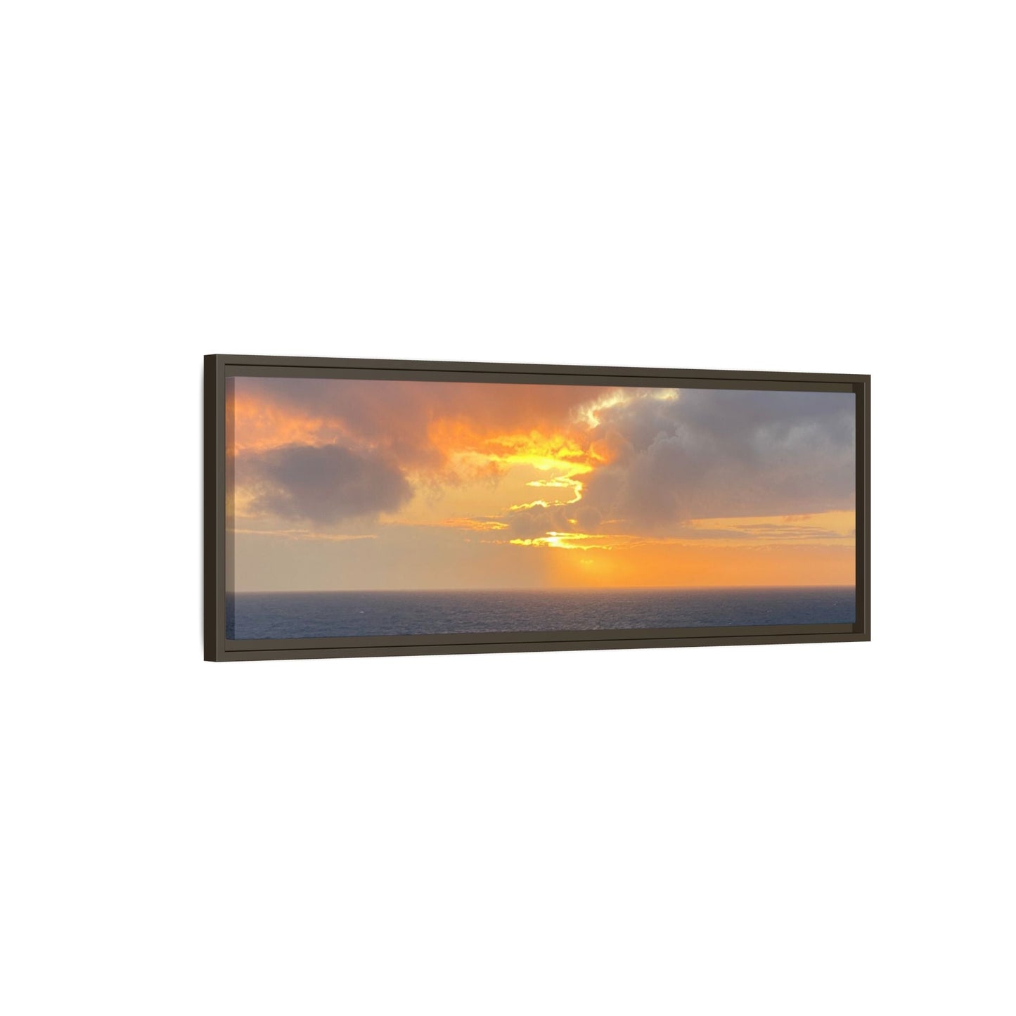 Stormy Sunset Over the Sea – Dramatic Ocean Canvas Wall Art | Moody Coastal Photography Print – 60" x 40" (Horizontal) Canvas by Printify