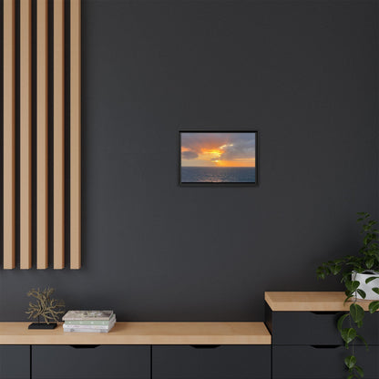 Stormy Sunset Over the Sea – Dramatic Ocean Canvas Wall Art | Moody Coastal Photography Print – 60" x 40" (Horizontal) Canvas for beach theme (77 view)