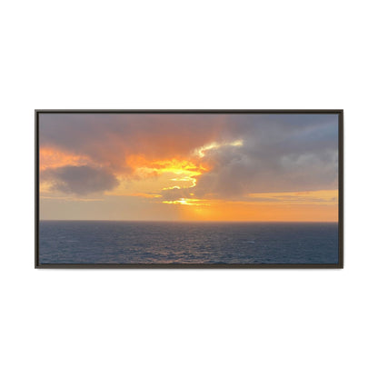 Stormy Sunset Over the Sea – Dramatic Ocean Canvas Wall Art | Moody Coastal Photography Print – 60" x 30" (Horizontal) Canvas for beach theme (31 view)