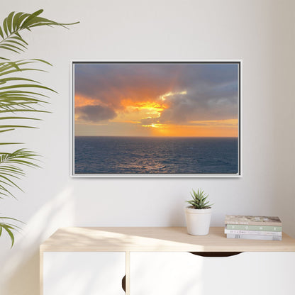 Stormy Sunset Over the Sea – Dramatic Ocean Canvas Wall Art | Moody Coastal Photography Print – 60" x 40" (Horizontal) Canvas by Printify