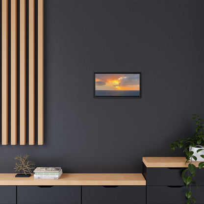 Stormy Sunset Over the Sea – Dramatic Ocean Canvas Wall Art | Moody Coastal Photography Print – 60" x 40" (Horizontal) Canvas for beach theme (104 view)