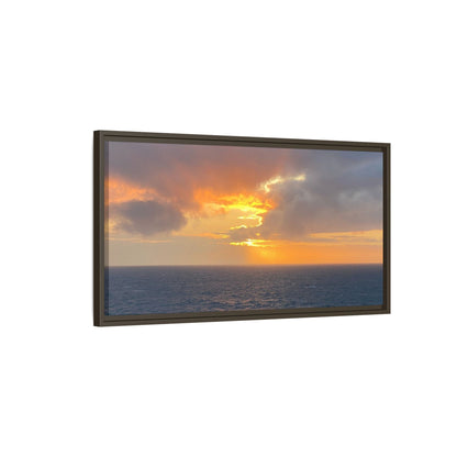 Stormy Sunset Over the Sea – Dramatic Ocean Canvas Wall Art | Moody Coastal Photography Print – 18″ x 12″ (Horizontal) Canvas for beach theme (138 view)