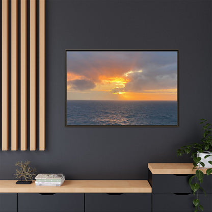 Stormy Sunset Over the Sea – Dramatic Ocean Canvas Wall Art | Moody Coastal Photography Print – 60" x 40" (Horizontal) Canvas for beach theme (62 view)