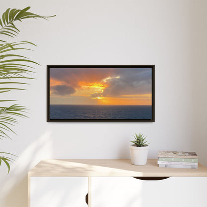 Stormy Sunset Over the Sea – Dramatic Ocean Canvas Wall Art | Moody Coastal Photography Print – 18″ x 12″ (Horizontal) Canvas for beach theme (139 view)