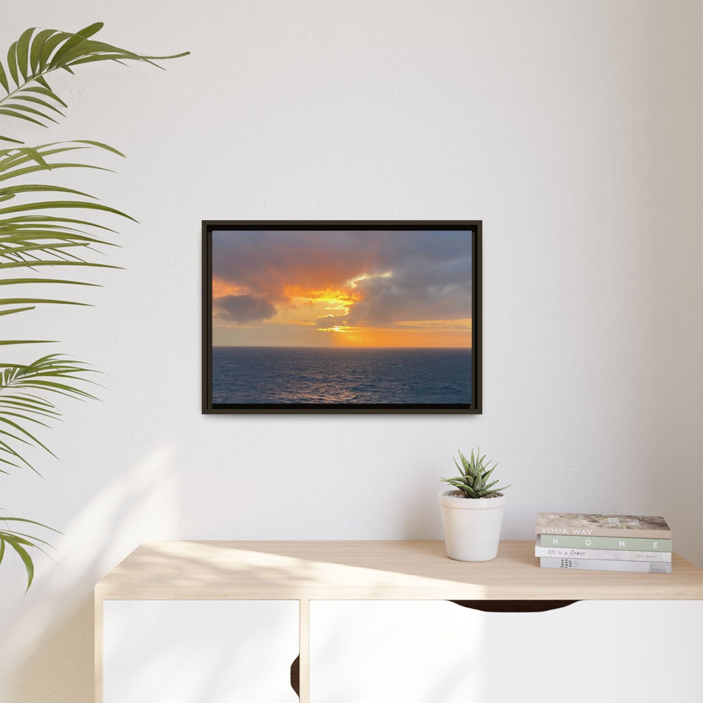 Stormy Sunset Over the Sea – Dramatic Ocean Canvas Wall Art | Moody Coastal Photography Print – 60" x 40" (Horizontal) Canvas by Printify