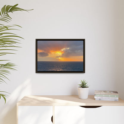 Stormy Sunset Over the Sea – Dramatic Ocean Canvas Wall Art | Moody Coastal Photography Print – 60" x 40" (Horizontal) Canvas by Printify