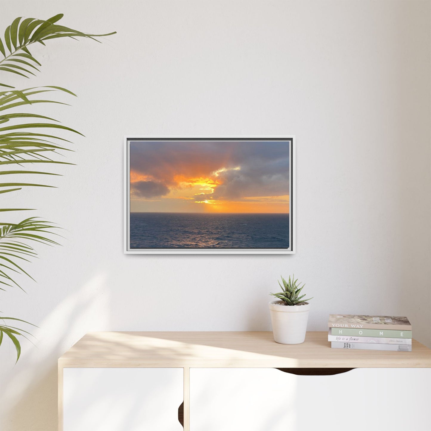 Stormy Sunset Over the Sea – Dramatic Ocean Canvas Wall Art | Moody Coastal Photography Print – 60" x 40" (Horizontal) Canvas by Printify