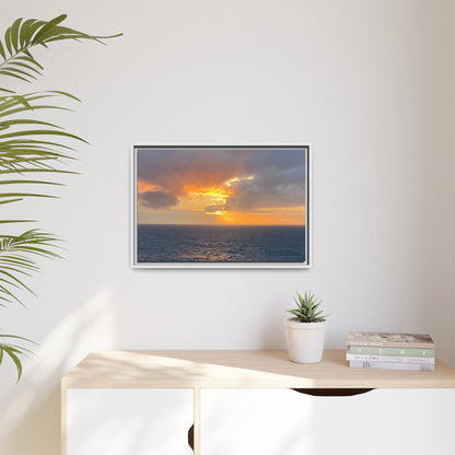 Stormy Sunset Over the Sea – Dramatic Ocean Canvas Wall Art | Moody Coastal Photography Print – 60" x 40" (Horizontal) Canvas by Printify