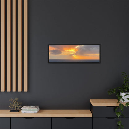 Stormy Sunset Over the Sea – Dramatic Ocean Canvas Wall Art | Moody Coastal Photography Print – 60" x 40" (Horizontal) Canvas for beach theme (95 view)