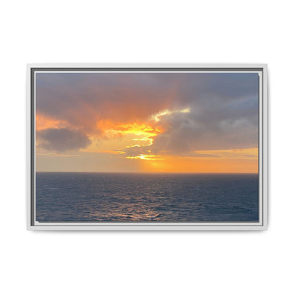 Stormy Sunset Over the Sea – Dramatic Ocean Canvas Wall Art | Moody Coastal Photography Print – 24″ x 16″ (Horizontal) Canvas for beach theme (18 view)