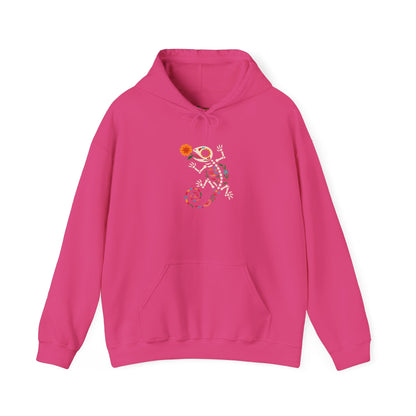 Sugar Skull Lizard Hooded Sweatshirt – Floral Skeleton Charm with Day of the Dead Vibes | Lizard Designs – S Hoodie by Printify