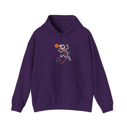 Sugar Skull Lizard Hooded Sweatshirt – Floral Skeleton Charm with Day of the Dead Vibes | Lizard Designs – S Hoodie by Printify